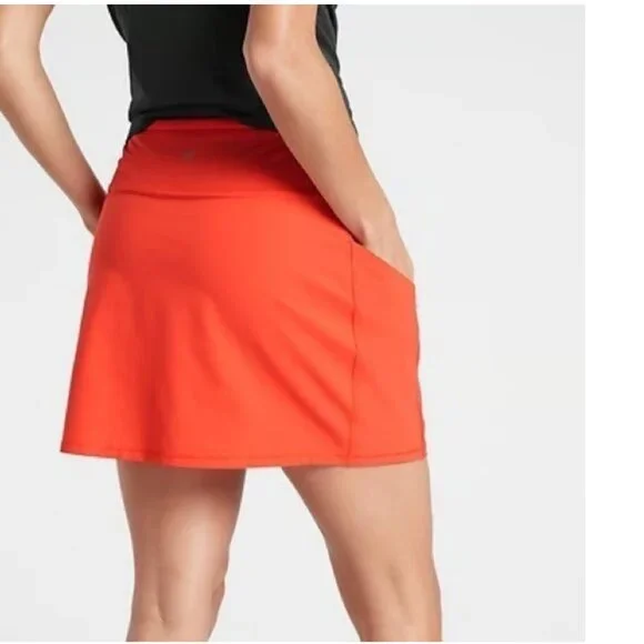 Athleta Action Dobby Skort Orange Athletic Golf Tennis Skirt 14.5" (M) NWOT! - Picture 3 of 13